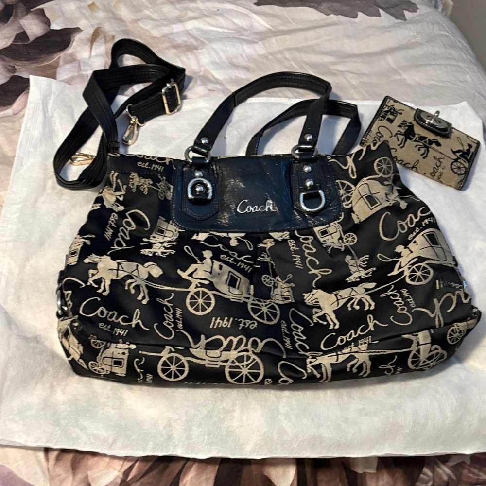 Vintage Coach Black and Tan set